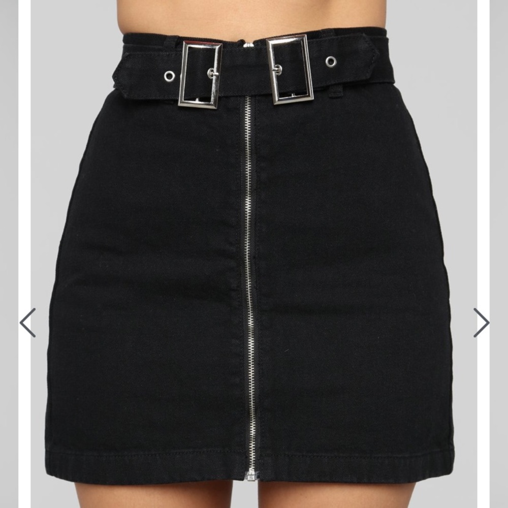 Fashion Nova Buckle It Up Denim Skirt